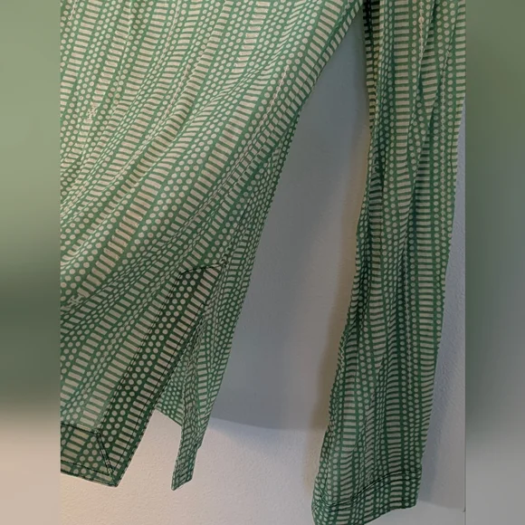 TORY BURCH Stephanie Green Sequin V-Neck Long Sleeve Cotton Tunic Blouse Size 6 - Picture 5 of 14